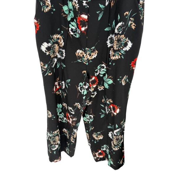 Torrid Black Floral Wide Leg Jumpsuit Plus Size 24 V-Neck Pockets Back Zip NWT - Picture 5 of 15